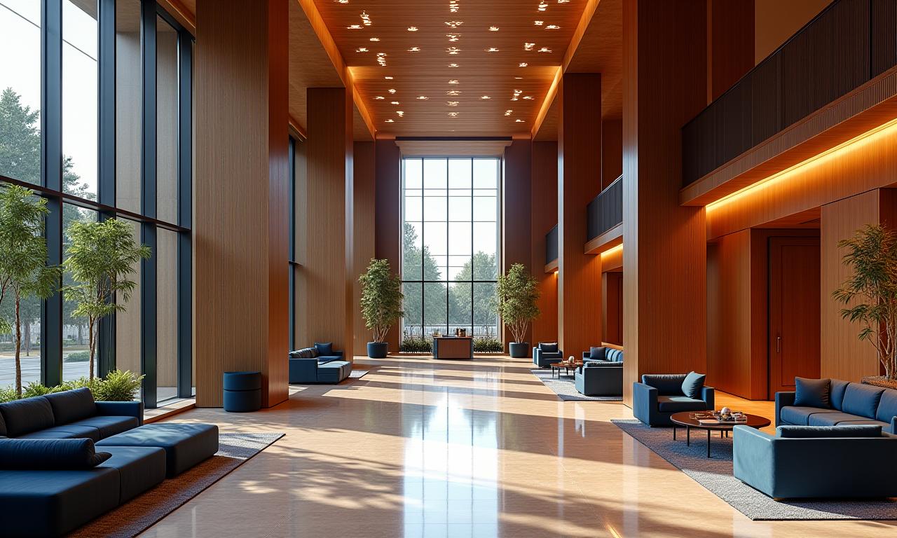 Interior shot of a luxury hotel lobby.